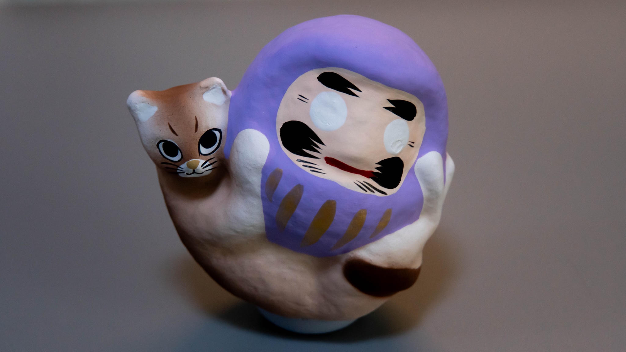 【即購入OK】かしゆか商店　だるまの幸喜 高崎だるまとリヨン 藤色 即購入OK】かしゆか商店 だるまの幸喜 高崎だるまとリヨン 藤色